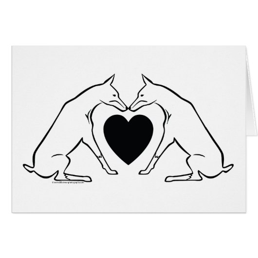 Doberman Heart Cards (Front Horizontal)