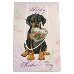 Doberman Heart Mom Medium Gift Bag