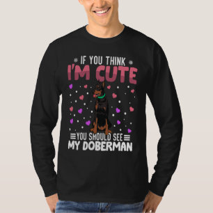 Doberman Heart Valentine's Day Animal For Womens K T-Shirt