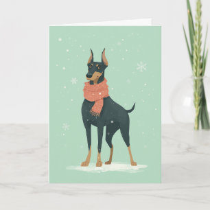 Doberman Holiday Greeting Card