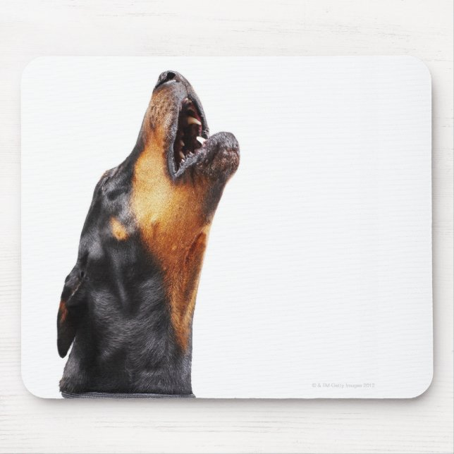 Doberman howling mouse pad (Front)