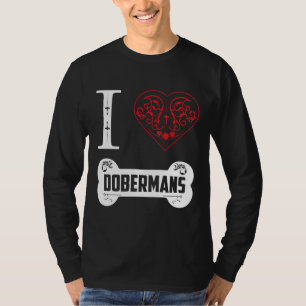Doberman I Heart Dobermans Bone Ornaments T-Shirt