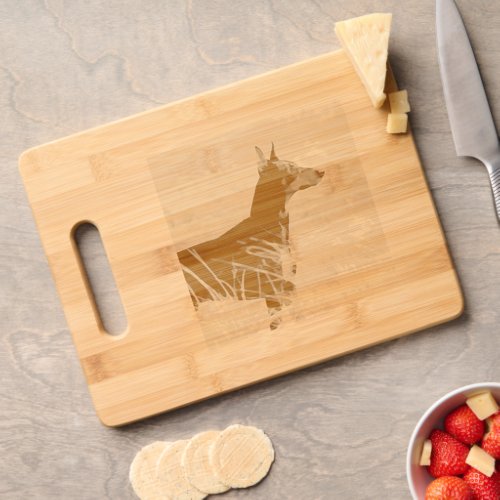Doberman in Dry Reeds Painting Image Cutting Board