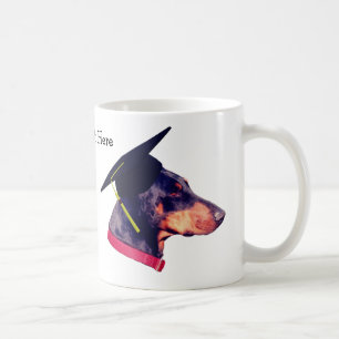 Doberman In Graduation Cap Cute Personalized Coffee Mug