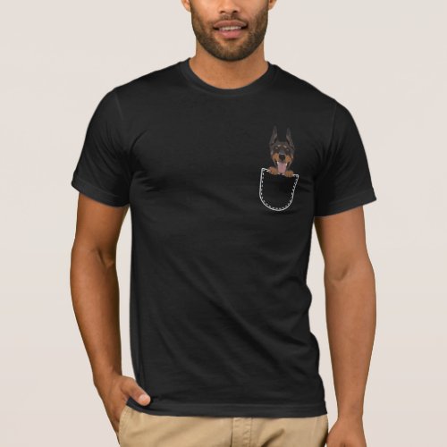 Doberman In The Breast Pocket T_Shirt