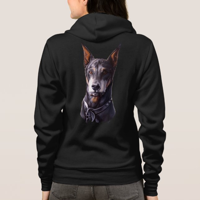 Doberman Jacket Women's Doberman Pinscher Jacket Hoodie (Back)