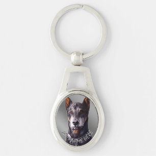 Doberman Key Chain Personalized Dog Art Gifts