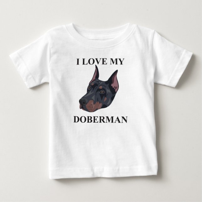 Doberman Love Baby T-Shirt (Front)