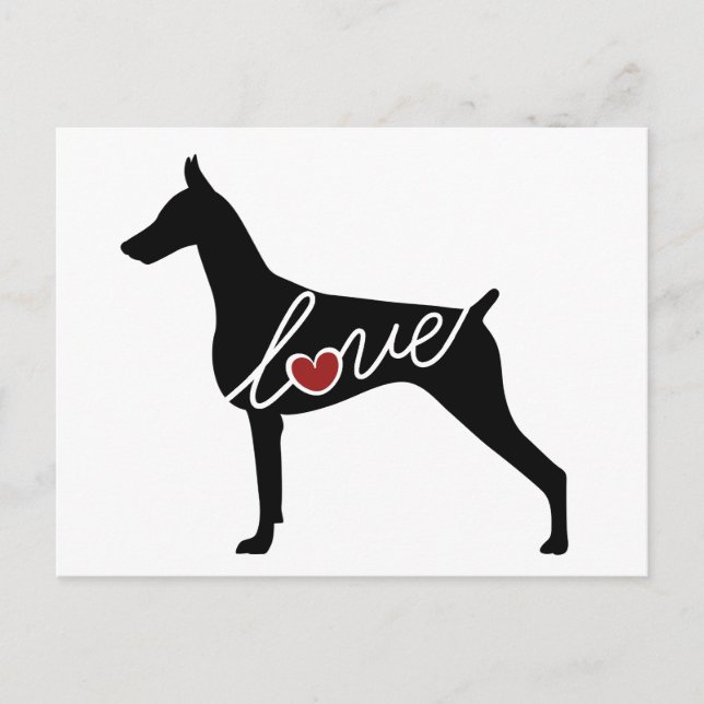 Doberman Love Postcard (Front)