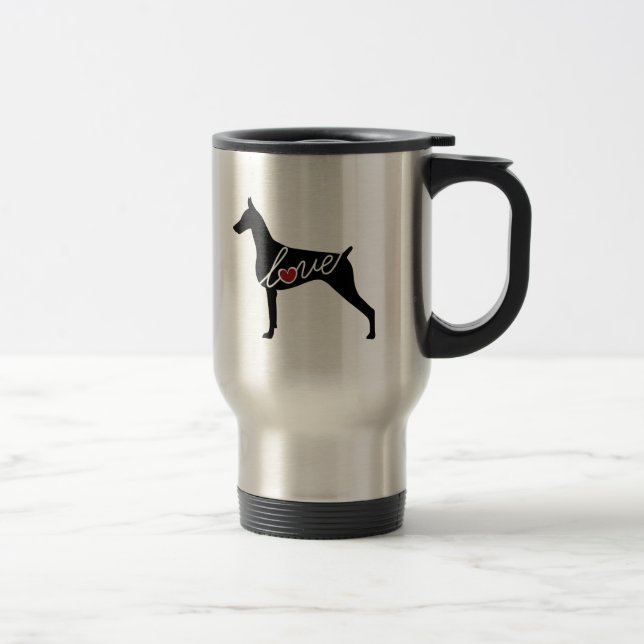 Doberman Love Travel Mug (Right)