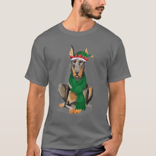 Doberman Lover Funny Christmas Dog Holiday T_Shirt