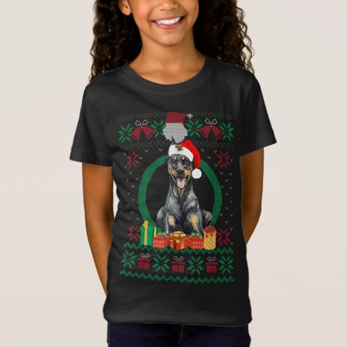 Doberman Lovers Santa Hat Ugly Christmas Sweater F