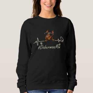Doberman Mom Heartbeat With Dog Cool For Mothers D Sweatshirt