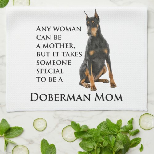 Doberman Mom Kitchen Towel