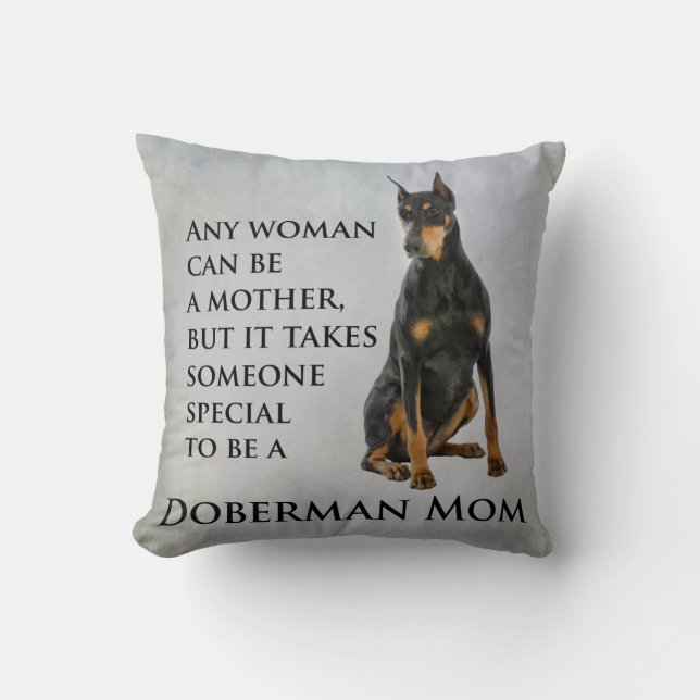Doberman Mom Pillow (Front)
