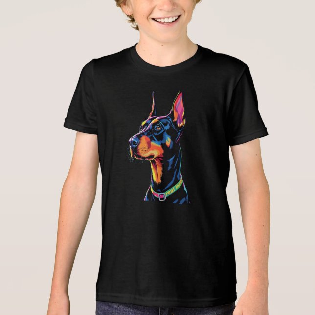 Doberman Mom Real Tri-Blend Shirt (Front)