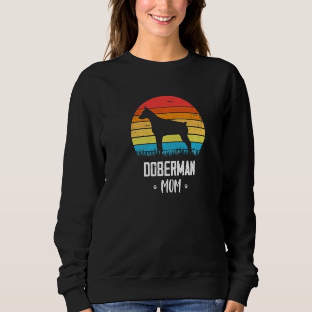 Doberman Mom Retro Vintage Premium Sweatshirt (Front)