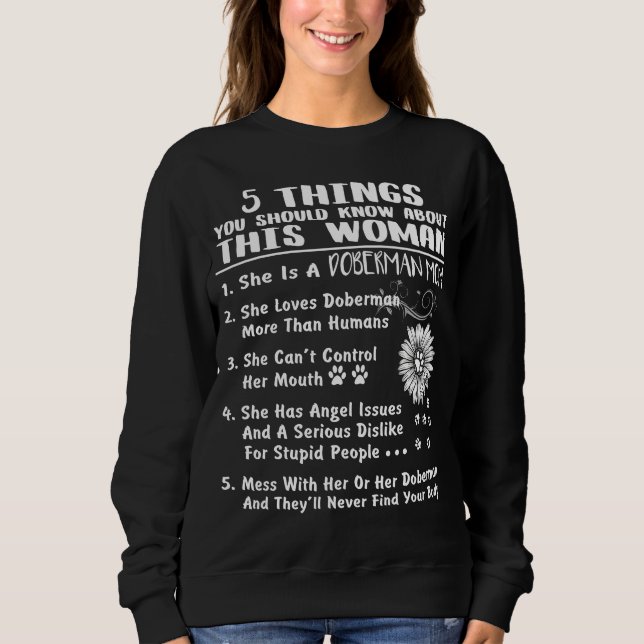 Doberman Mom Sweatshirt Birthday Dog Mama Gifts (Front)