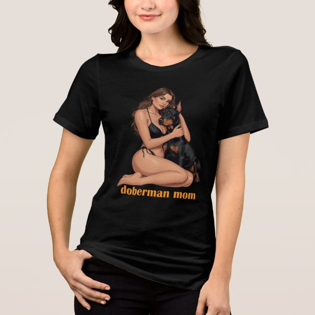 Doberman Mom Tri-Blend Shirt (Front)