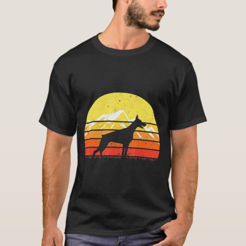 Doberman Mountain Silhouette T_Shirt