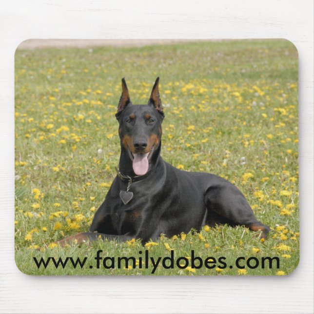 Doberman mousepad black (Front)