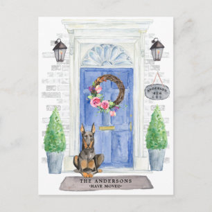 Doberman Moving Announcement Postcard