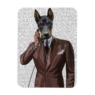 Doberman on Phone Magnet