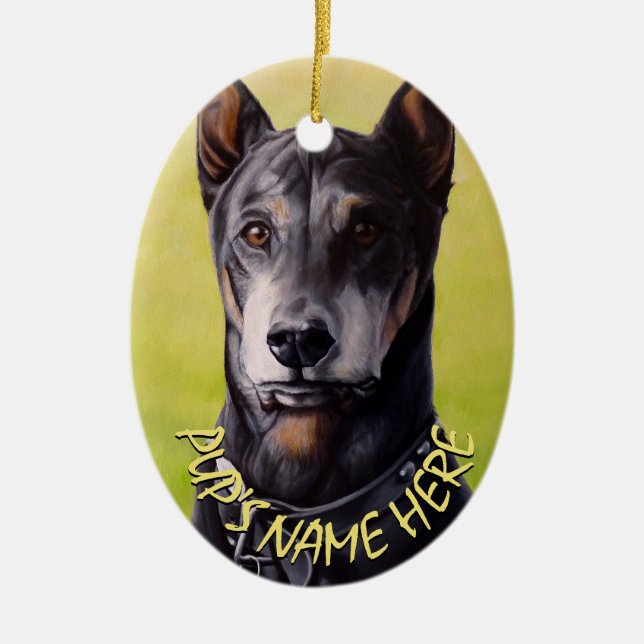 Doberman Ornament Personalized Dog Decoration (Front)