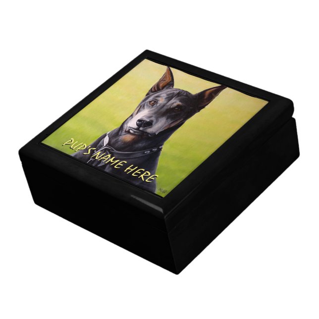 Doberman Ornament Personalized Dog Decoration Gift Box (Side)