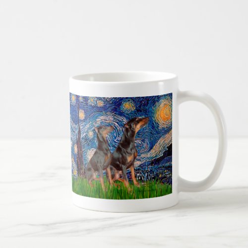 Doberman Pair _ Starry Night Coffee Mug