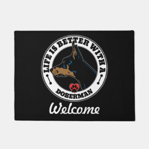 Doberman Personalized Life Is Better Doormat