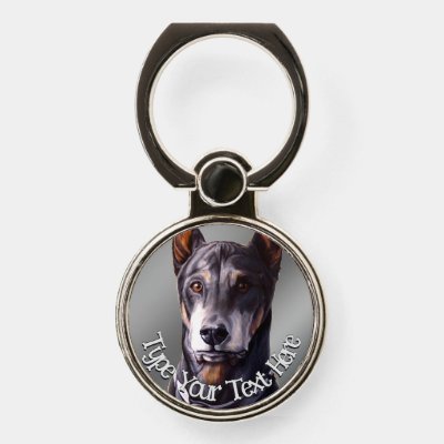 Doberman Phone Holder &amp; Stand Dog Art Phone Grips