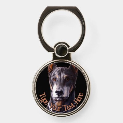 Doberman Phone Holder &amp; Stand Dog Art Phone Grips