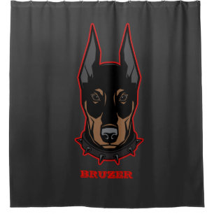 Doberman Pincher Add Name Mascot Men's Shower Curtain