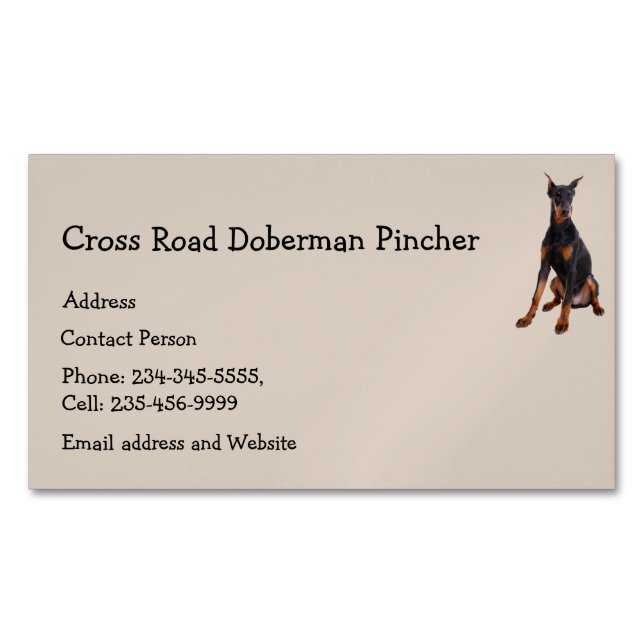 Doberman Pincher Dog Pet Animal  Business Card Magnet (Front)