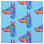 Doberman Pincher in Colors Fabric