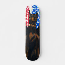 Doberman Pinscher American Flag patriotic dog