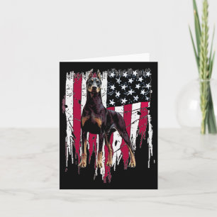 Doberman Pinscher American Flag Usa Awesome Card