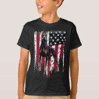 Doberman Pinscher American Flag Usa Awesome 