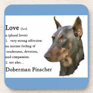 Doberman Pinscher Art Love Is... Drink Coaster