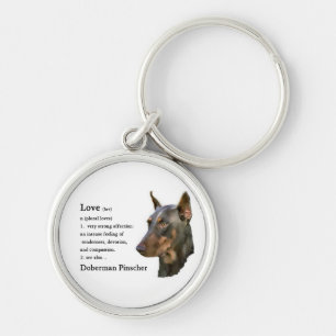 Doberman Pinscher Art Love Is... Keychain