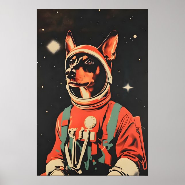 Doberman Pinscher Astronaut Poster, Doberman Poster (Front)