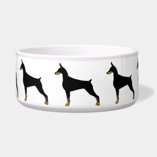 Doberman Pinscher Basic Dog Breed Illustration Bowl