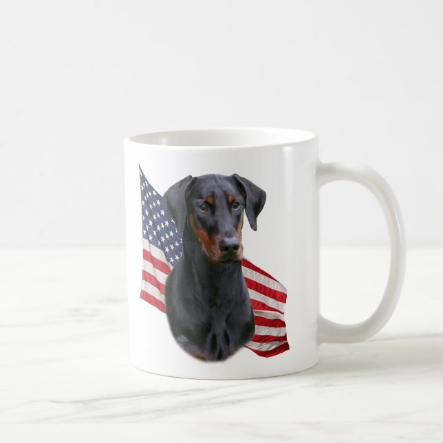 Doberman Pinscher- black natural eared Mug (Right)