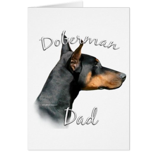 Doberman Pinscher (blk) Dad 2 Cards (Front)