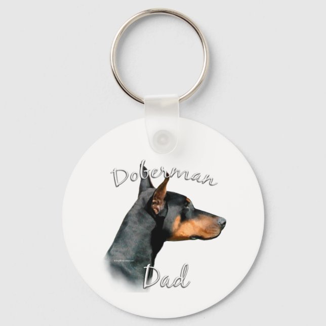Doberman Pinscher (blk) Dad 2 Keychain (Front)