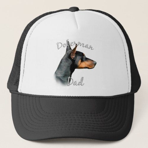 Doberman Pinscher blk Dad 2 Trucker Hat
