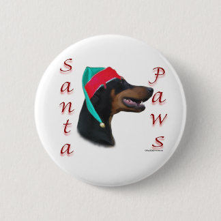 Doberman Pinscher (blk) Santa Paws Button