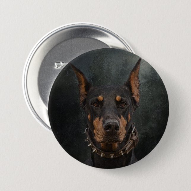 Doberman Pinscher  Button (Front & Back)