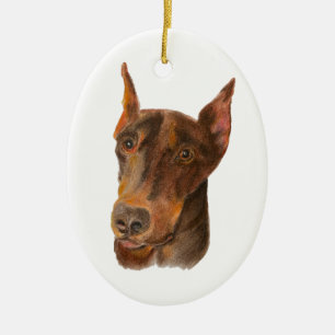 Doberman Pinscher  Ceramic Ornament